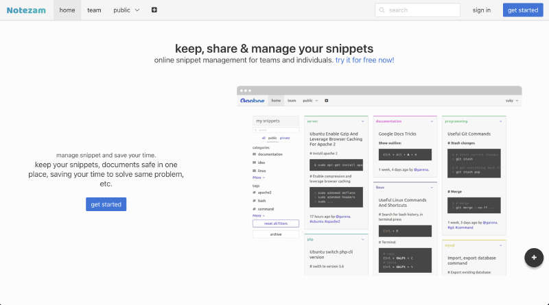 Notezam screenshot